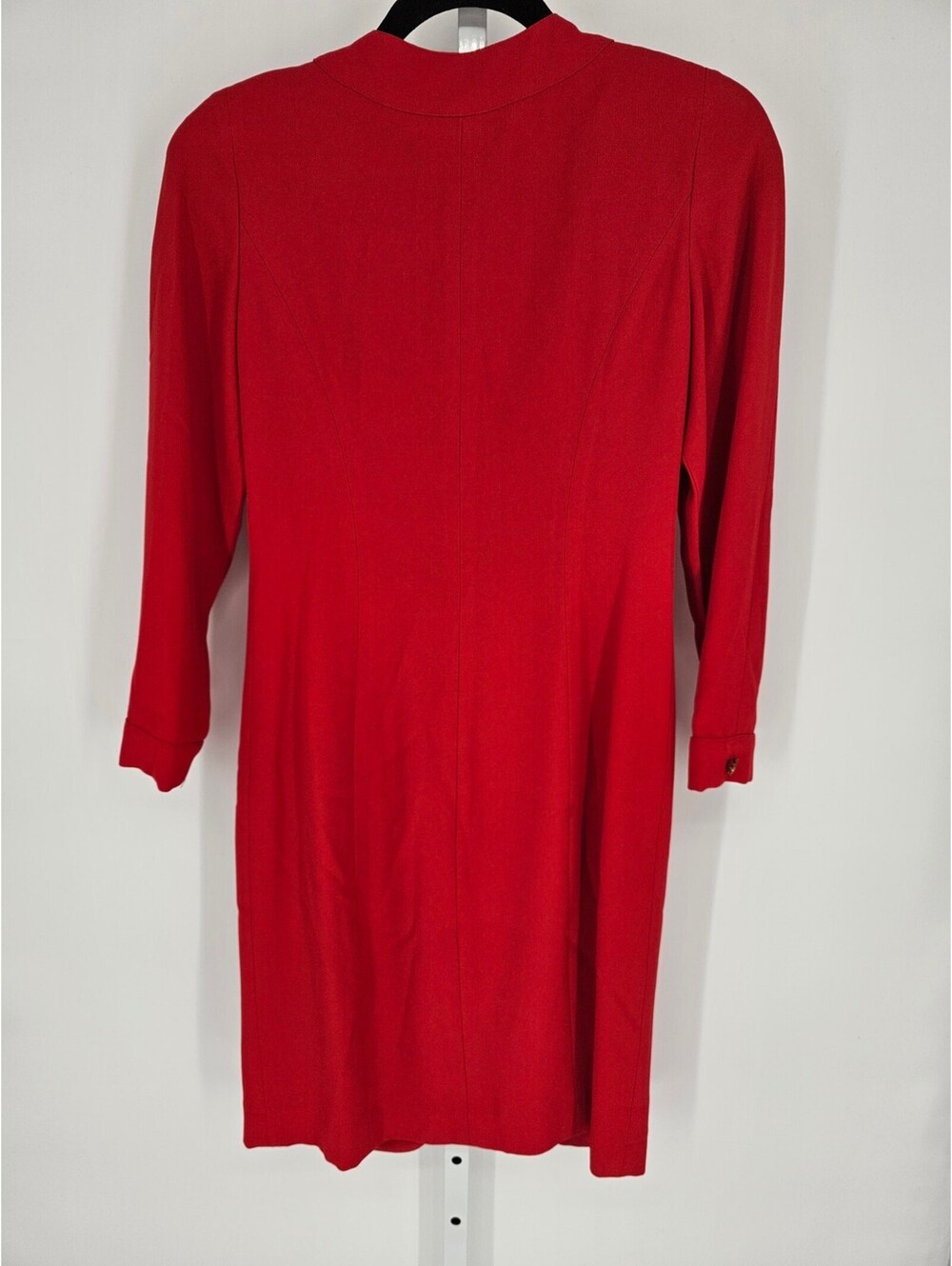 Liz Claiborne Women's Red Long Sleeve Button Front Midi Dress Size Petite 4 - Picture 2 of 4
